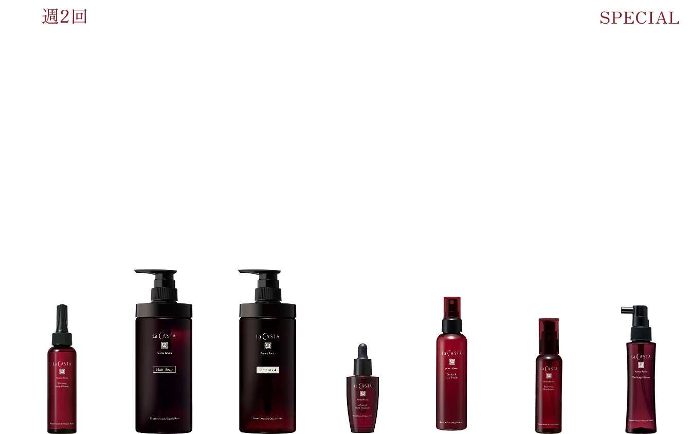 アロマ リヴァイタ シリーズ 全7商品の使用ステップ