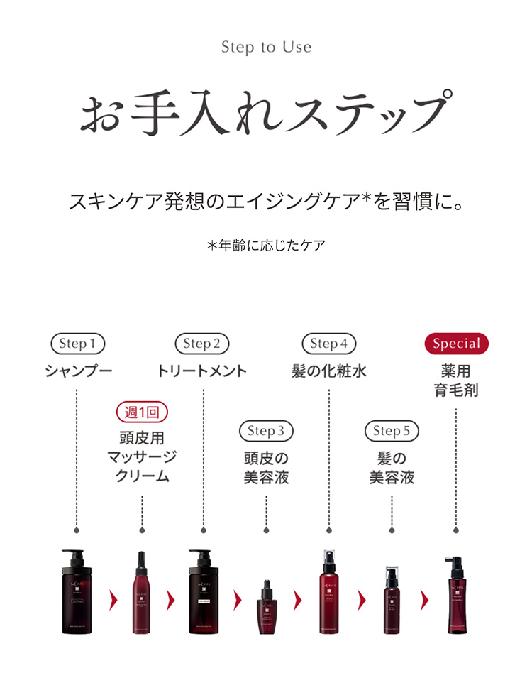 お手入れステップ