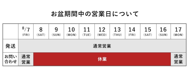 お盆の営業について