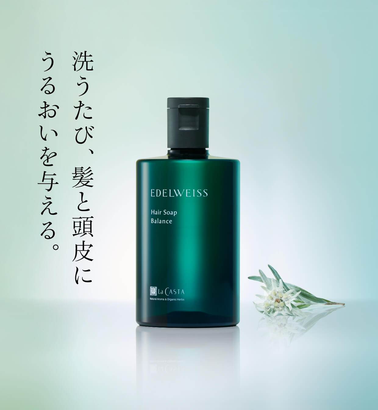 洗うたび、髪と頭皮にうるおいを与える。