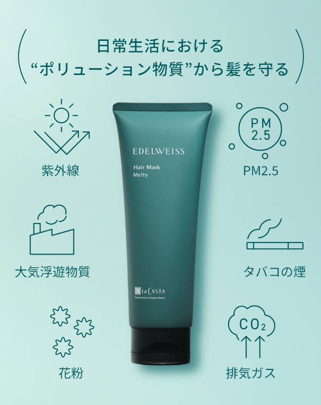 日常生活における“ポリューション物質”から髪を守る